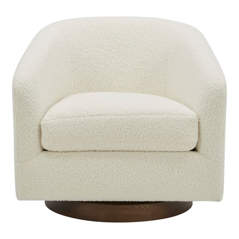 Moes Home - Oscy Swivel Chair Vegan Shearling White - KQ-1015-24