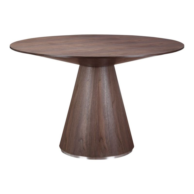 Moes Home - Otago Dining Table Round in Walnut - KC-1028-03