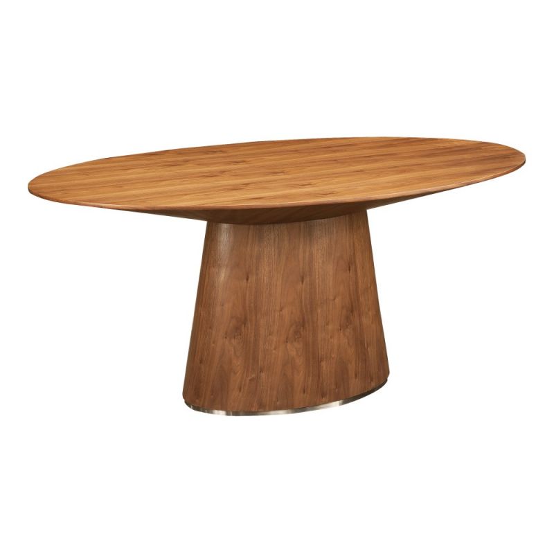 Moes Home - Otago Oval Dining Table in Walnut - KC-1007-03-0
