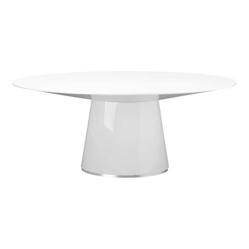 Moes Home - Otago Oval Dining Table in White - KC-1007-18
