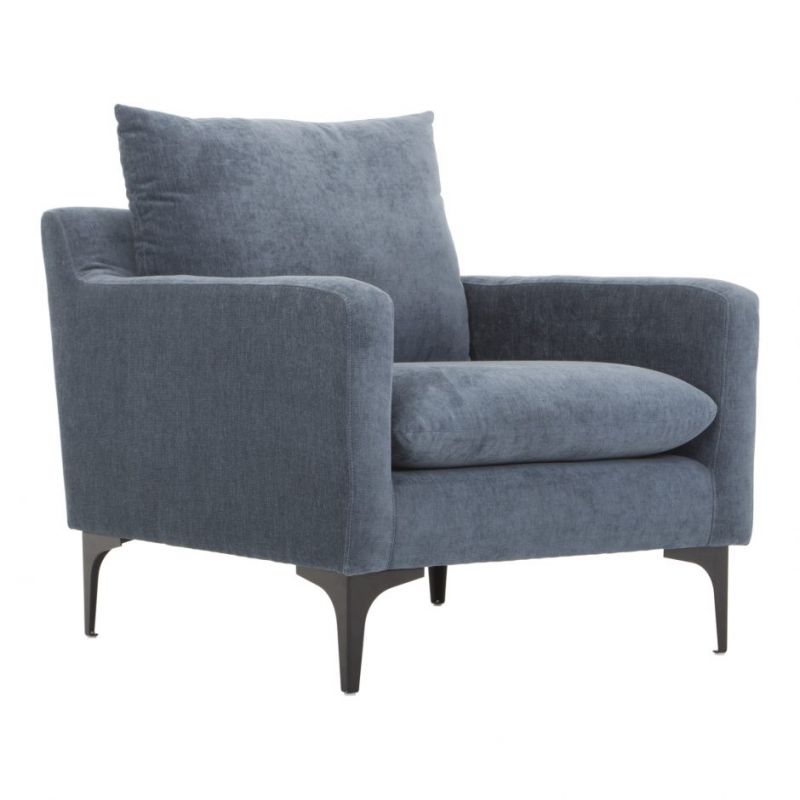 Moes Home - Paris Arm Chair in Blue - JM-1010-26