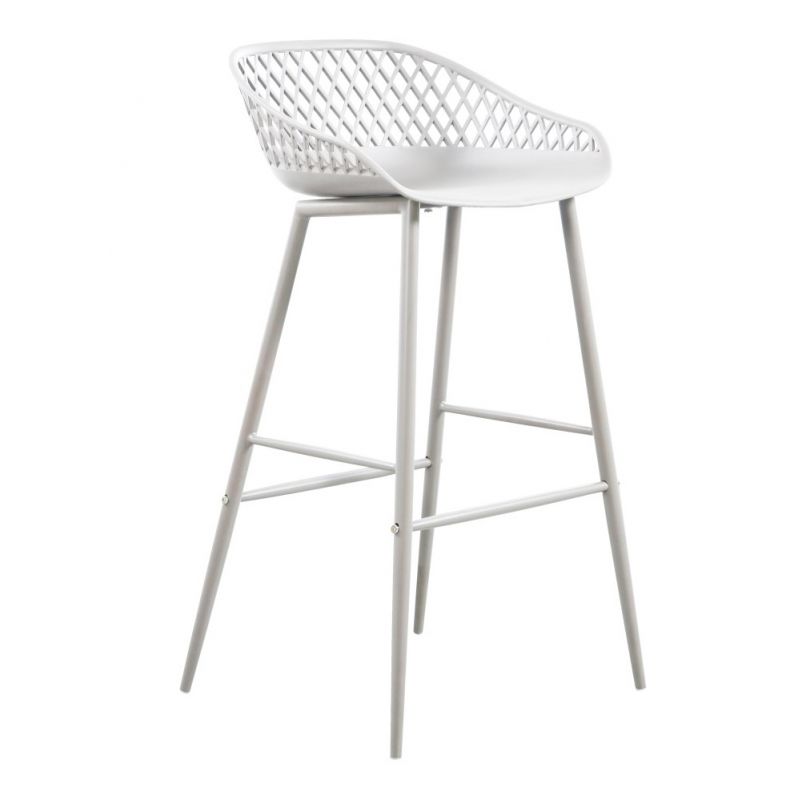 Moes Home - Piazza Outdoor Barstool White (Set of 2) - QX-1004-18