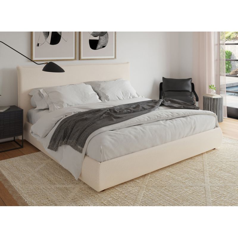Moes Home - Recharge King Upholstered Bed in White - RN-1143-18