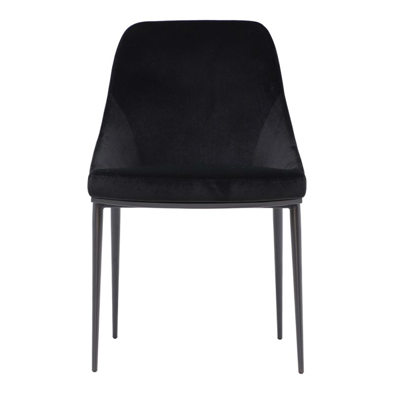 Moes Home - Sedona Dining Chair Shadowed Black Velvet (Set of 2) - EJ-1034-02