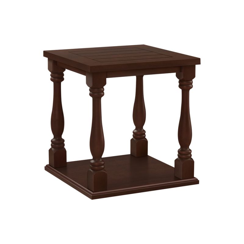 Monarch Specialties - Accent Table, 2 Tier, End, Side Table, Square, Nightstand, Bedroom, Lamp, Brown Veneer, Traditional - I 3970