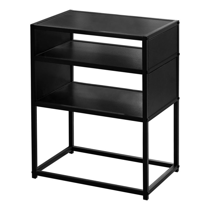 Monarch Specialties - Accent Table, Side, End, Nightstand, Lamp, Living Room, Bedroom, Metal, Laminate, Black, Contemporary, Modern - I-3505