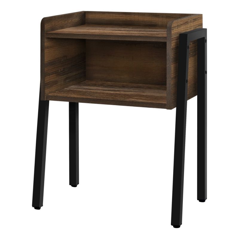 Monarch Specialties - Accent Table, Side, End, Nightstand, Lamp, Living Room, Bedroom, Metal, Laminate, Brown, Black, Contemporary, Modern - I-3583
