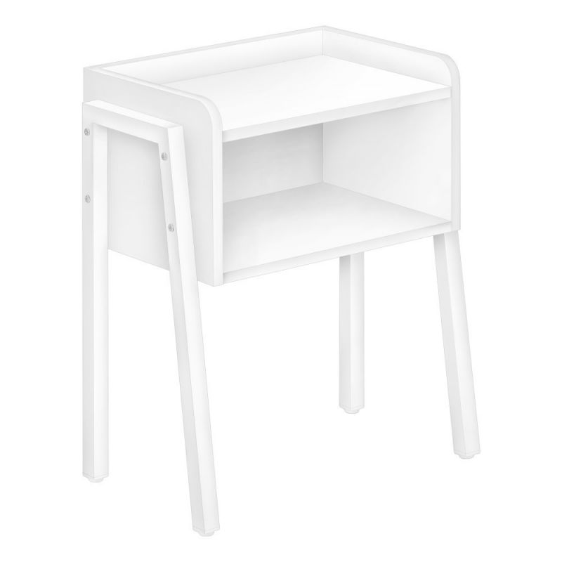 Monarch Specialties - Accent Table, Side, End, Nightstand, Lamp, Living Room, Bedroom, Metal, Laminate, White, Contemporary, Modern - I-3594