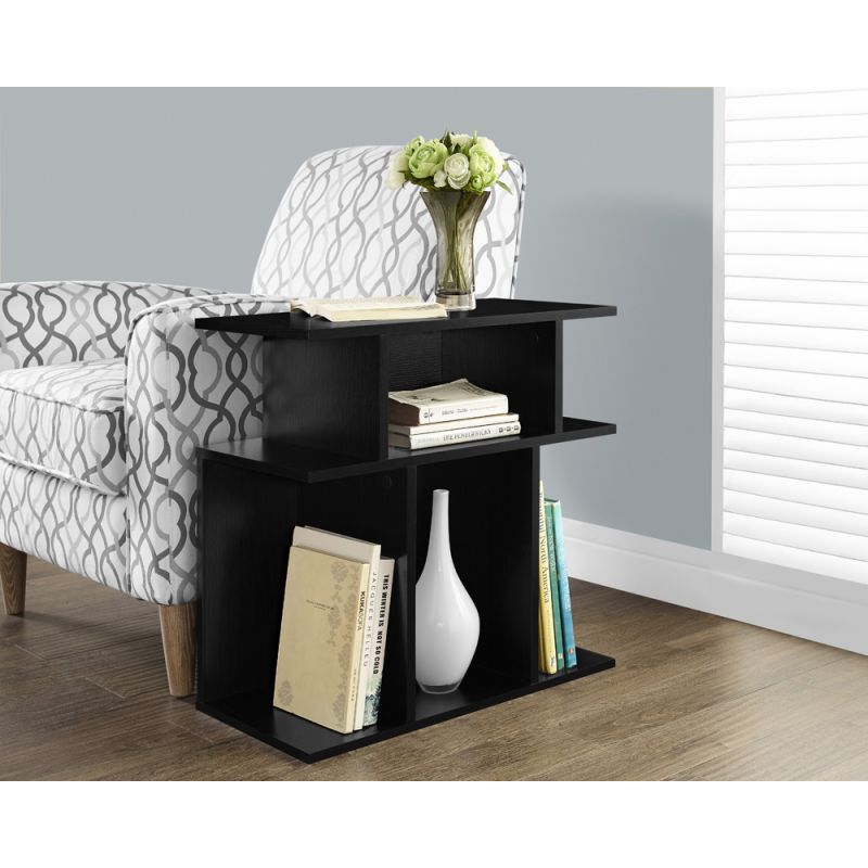 Monarch Specialties - Accent Table, Side, End, Nightstand, Lamp, Living Room, Bedroom, Laminate, Black, Contemporary, Modern - I-2473