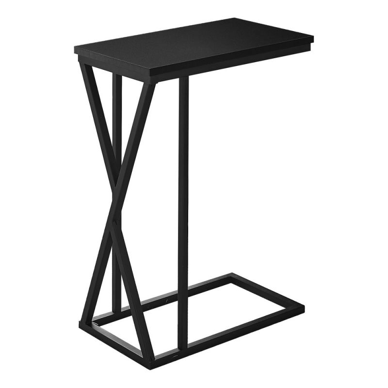 Monarch Specialties - Accent Table, C-Shaped, End, Side, Snack, Living Room, Bedroom, Metal, Laminate, Black, Contemporary, Modern - I-3247