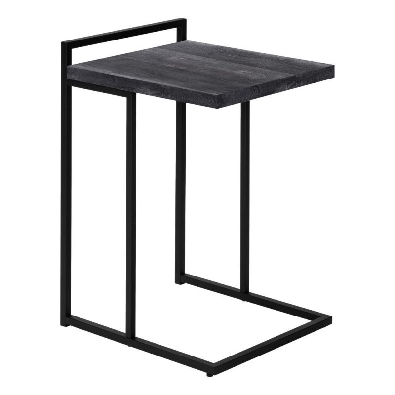 Monarch Specialties - Accent Table, C-Shaped, End, Side, Snack, Living Room, Bedroom, Metal, Laminate, Black, Contemporary, Modern - I-3633