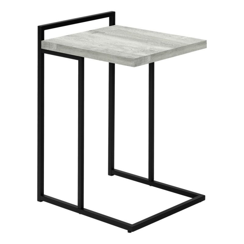 Monarch Specialties - Accent Table, C-Shaped, End, Side, Snack, Living Room, Bedroom, Metal, Laminate, Grey, Black, Contemporary, Modern - I-3631