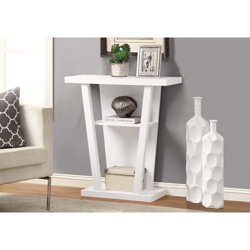 Monarch Specialties - Accent Table, Console, Entryway, Narrow, Sofa, Living Room, Bedroom, Laminate, White, Contemporary, Modern - I-2560