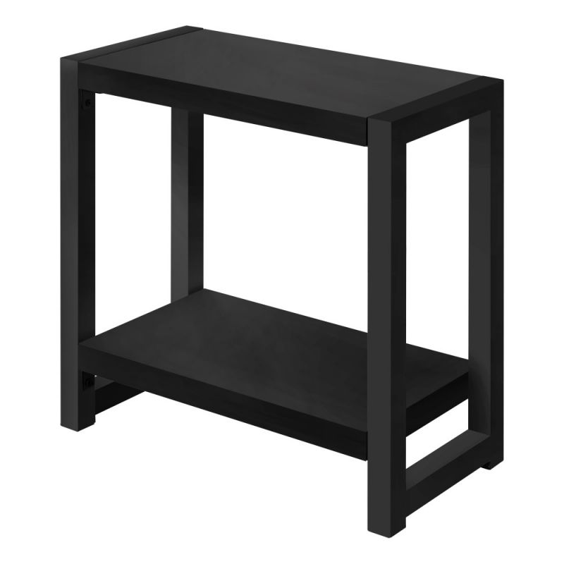 Monarch Specialties - Accent Table, Side, End, Narrow, Small, 2 Tier, Living Room, Bedroom, Metal, Laminate, Black, Contemporary, Modern - I-2081