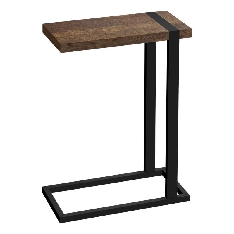 Monarch Specialties - Accent Table, C-Shaped, End, Side, Snack, Living Room, Bedroom, Metal, Laminate, Brown, Black, Contemporary, Modern - I-2853