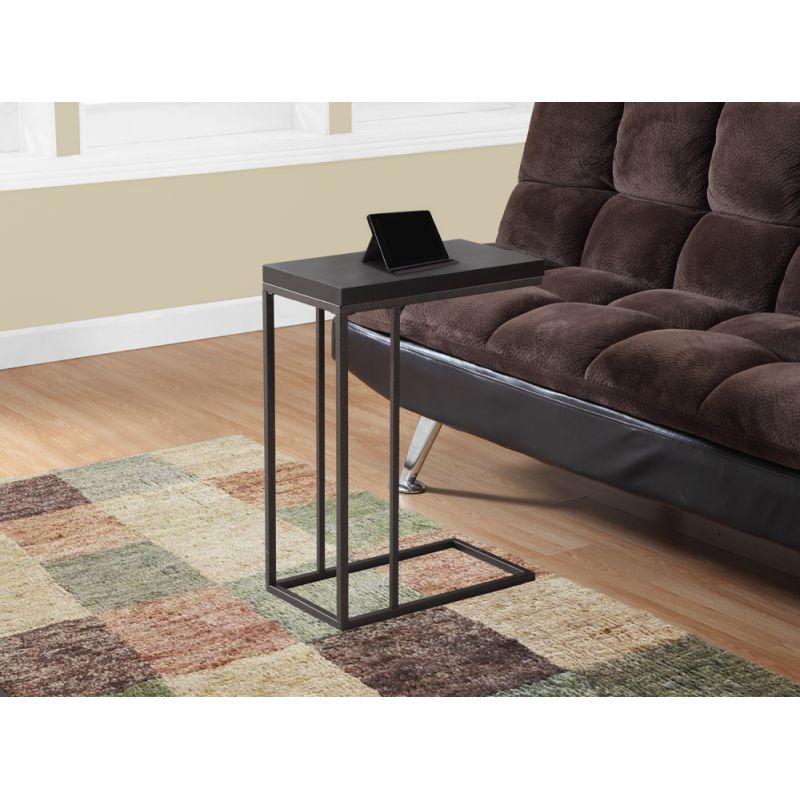 Monarch Specialties - Accent Table, C-Shaped, End, Side, Snack, Living Room, Bedroom, Metal, Laminate, Brown, Contemporary, Modern - I-3088