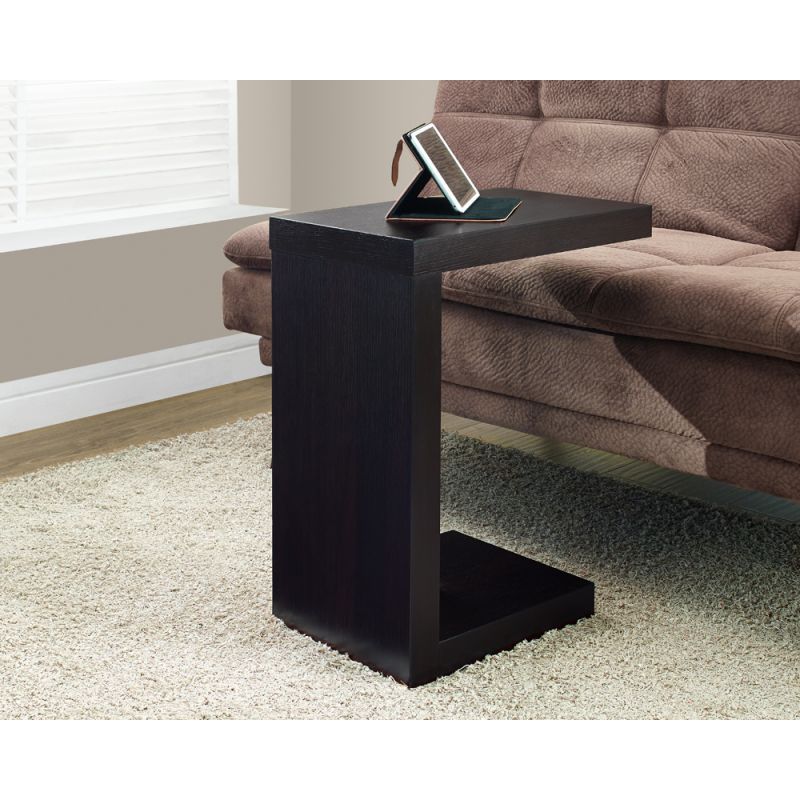 Monarch Specialties - Accent Table, C-Shaped, End, Side, Snack, Living Room, Bedroom, Laminate, Brown, Contemporary, Modern - I-2486