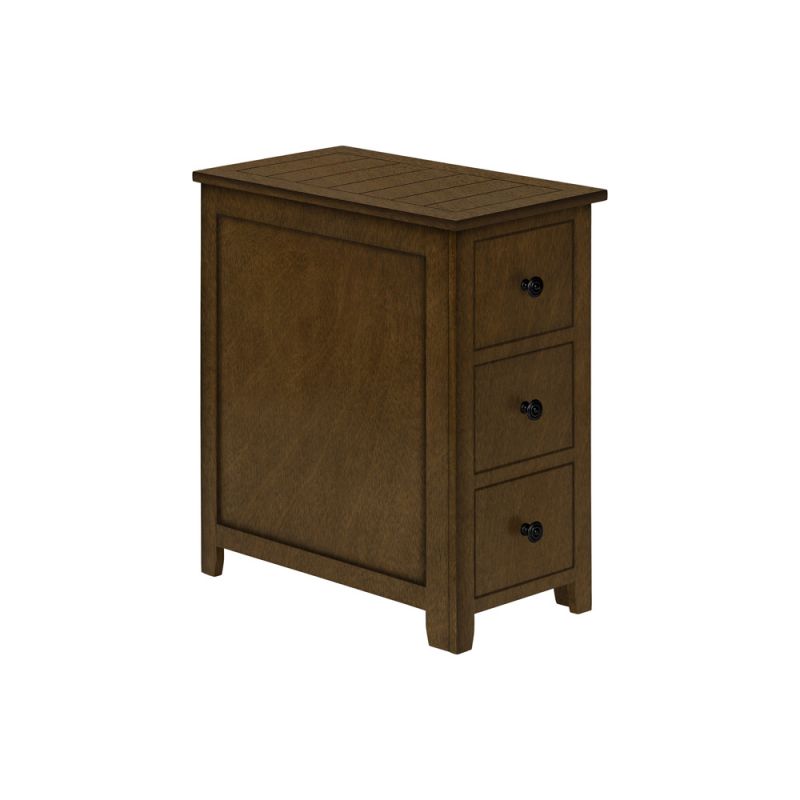 Monarch Specialties - Accent Table, End, Side Table, Nightstand, Narrow, Bedroom, Storage Drawer, Lamp, Brown Veneer, Transitional - I 3959