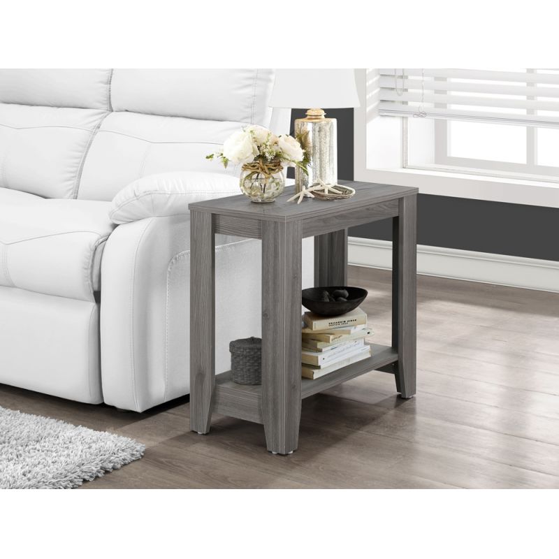 Monarch Specialties - Accent Table, Side, End, Nightstand, Lamp, Living Room, Bedroom, Laminate, Grey, Transitional - I-3118