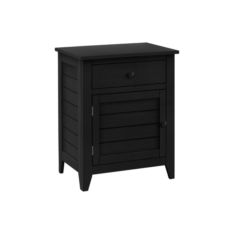 Monarch Specialties - Accent Table, Nightstand, Storage Drawer, End, Side Table, Bedroom, Lamp, Storage, Black Veneer, Transitional - I 3951
