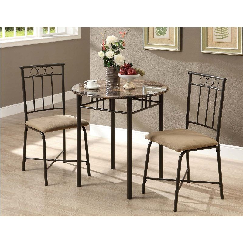 Monarch Specialties - Dining Table Set, 3Pcs Set, Small, 30