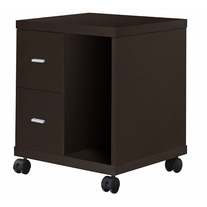 Monarch Specialties - Office, File Cabinet, Printer Cart, Rolling File Cabinet, Mobile, Storage, Work, Laminate, Brown, Contemporary, Modern - I-7004