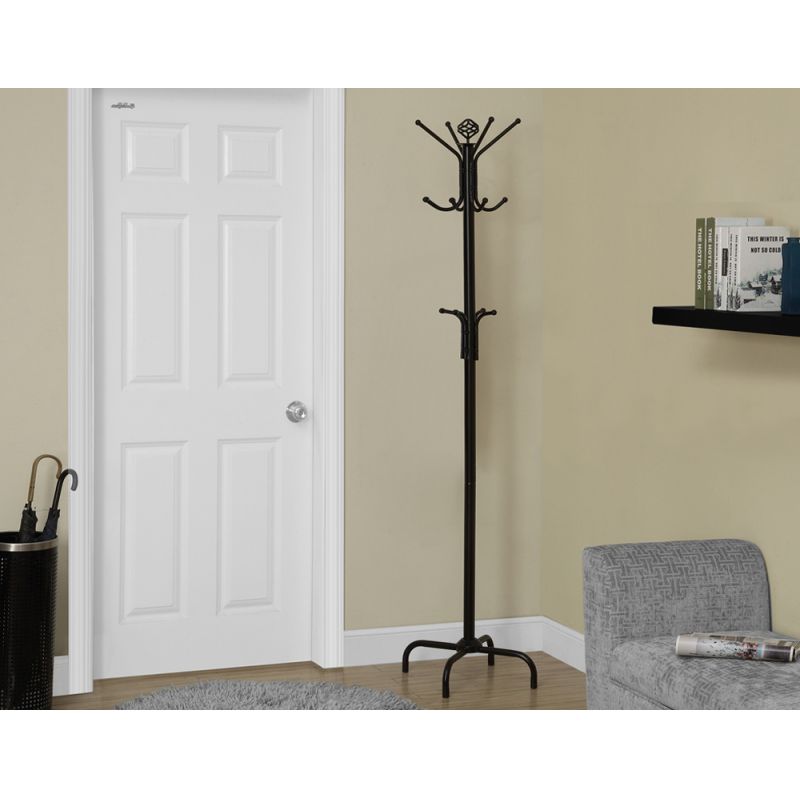 Monarch Specialties - Coat Rack, Hall Tree, Free Standing, 12 Hooks, Entryway, 70
