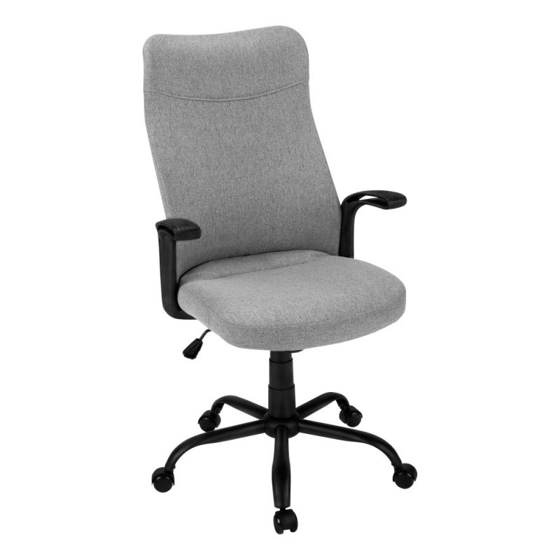 Monarch Specialties - Office Chair, Adjustable Height, Swivel, Ergonomic, Armrests, Computer Desk, Work, Metal, Mesh, Grey, Black, Contemporary, Modern - I-7325