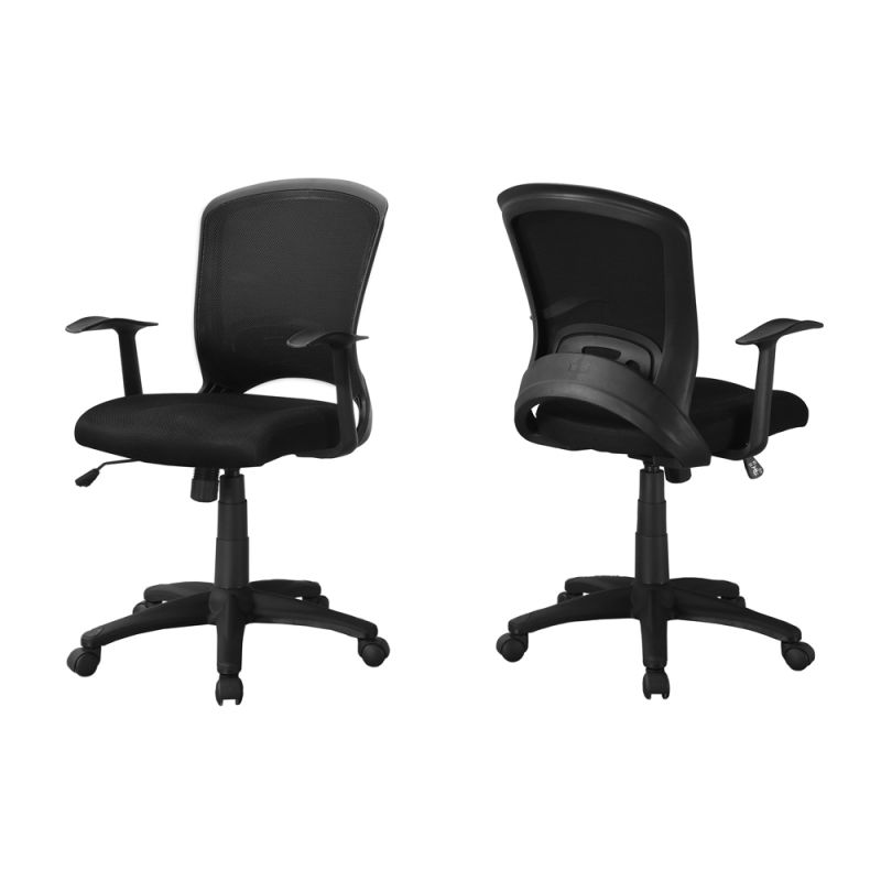 Monarch Specialties - Office Chair, Adjustable Height, Swivel, Ergonomic, Armrests, Computer Desk, Work, Metal, Mesh, Black, Contemporary, Modern - I-7265