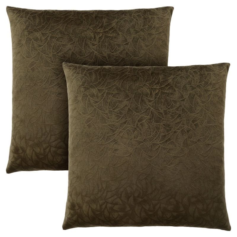 Monarch Specialties - Pillows, (Set of 2) 18 X 18 Square, Insert Included, Decorative Throw, Accent, Sofa, Couch, Bedroom, Polyester, Hypoallergenic, Green, Modern - I-9263