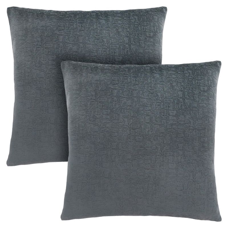 Monarch Specialties - Pillows, (Set of 2) 18 X 18 Square, Insert Included, Decorative Throw, Accent, Sofa, Couch, Bedroom, Polyester, Hypoallergenic, Grey, Modern - I-9275