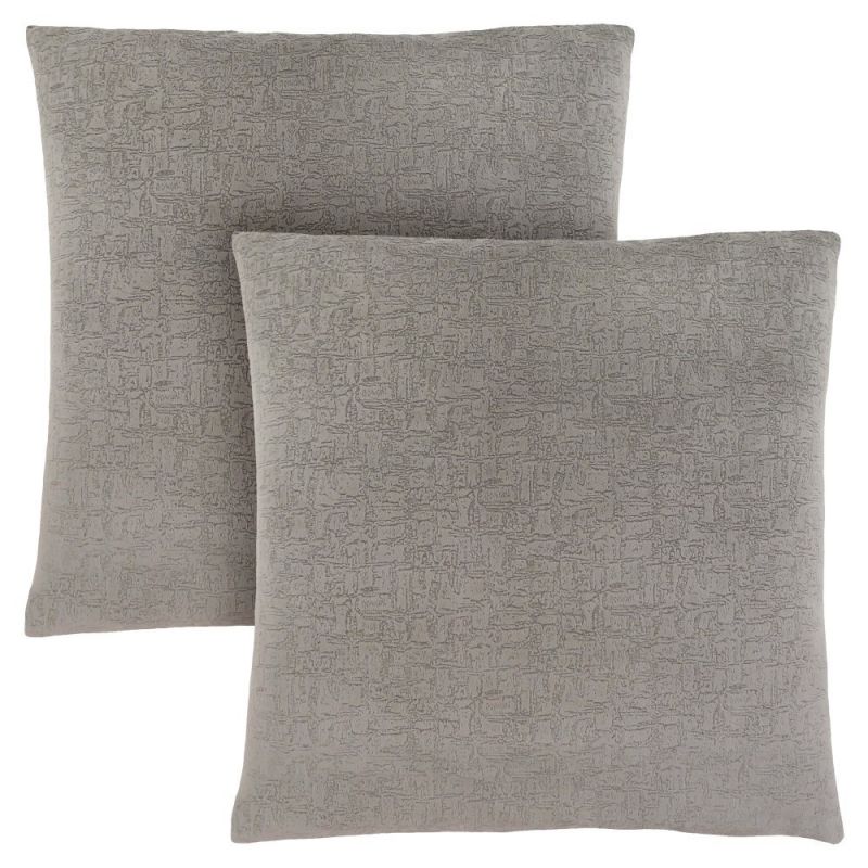 Monarch Specialties - Pillows, (Set of 2) 18 X 18 Square, Insert Included, Decorative Throw, Accent, Sofa, Couch, Bedroom, Polyester, Hypoallergenic, Grey, Modern - I-9273