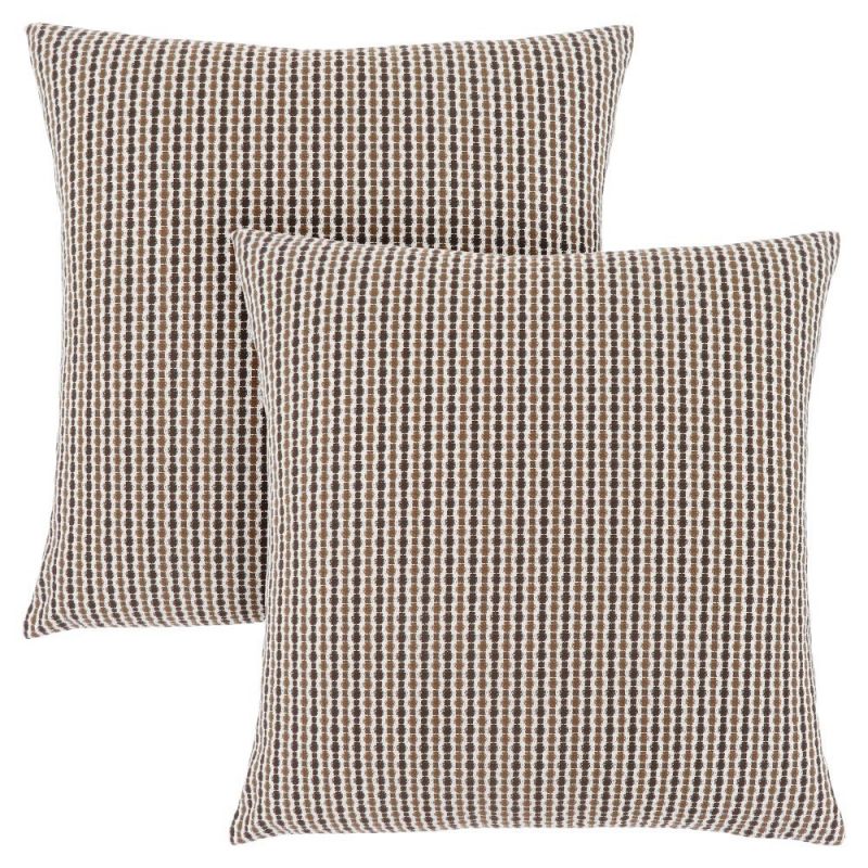 Monarch Specialties - Pillows, (Set of 2) 18 X 18 Square, Insert Included, Decorative Throw, Accent, Sofa, Couch, Bedroom, Polyester, Hypoallergenic, Brown, Modern - I-9239