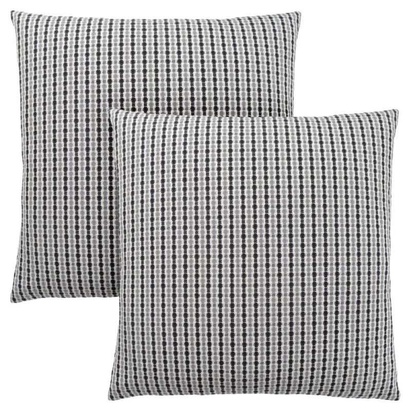 Monarch Specialties - Pillows, (Set of 2) 18 X 18 Square, Insert Included, Decorative Throw, Accent, Sofa, Couch, Bedroom, Polyester, Hypoallergenic, Grey, Black, Modern - I-9237