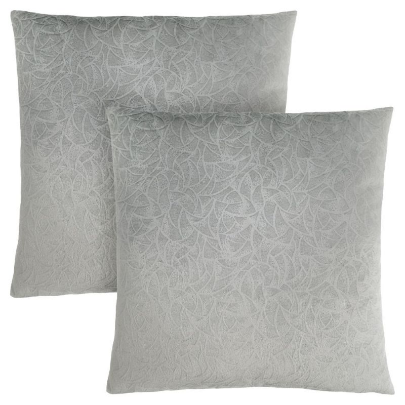 Monarch Specialties - Pillows, (Set of 2) 18 X 18 Square, Insert Included, Decorative Throw, Accent, Sofa, Couch, Bedroom, Polyester, Hypoallergenic, Grey, Modern - I-9257