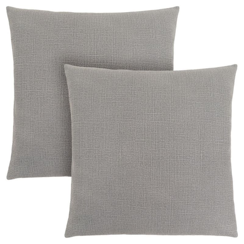 Monarch Specialties - Pillows, (Set of 2) 18 X 18 Square, Insert Included, Decorative Throw, Accent, Sofa, Couch, Bedroom, Polyester, Hypoallergenic, Grey, Modern - I-9295