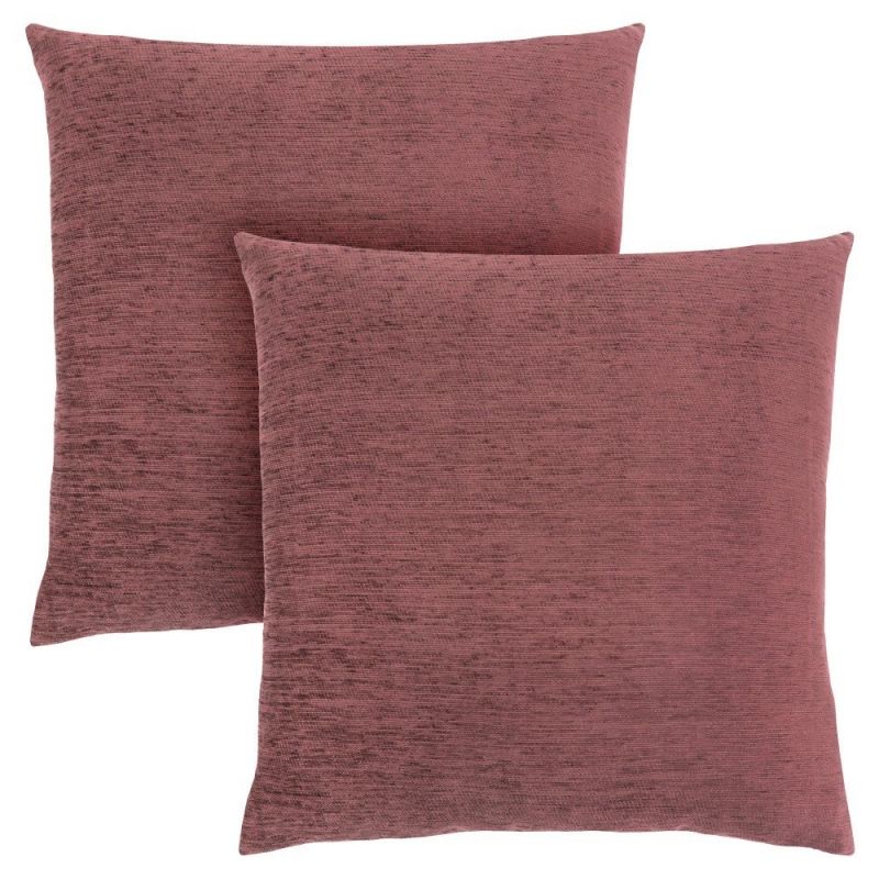 Monarch Specialties - Pillows, (Set of 2) 18 X 18 Square, Insert Included, Decorative Throw, Accent, Sofa, Couch, Bedroom, Polyester, Hypoallergenic, Pink, Modern - I-9301