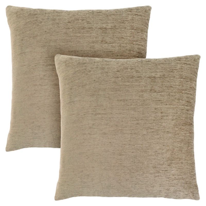 Monarch Specialties - Pillows, (Set of 2) 18 X 18 Square, Insert Included, Decorative Throw, Accent, Sofa, Couch, Bedroom, Polyester, Hypoallergenic, Beige, Modern - I-9297
