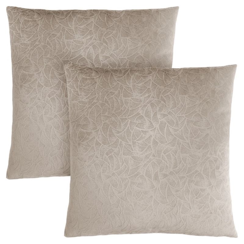 Monarch Specialties - Pillows, (Set of 2) 18 X 18 Square, Insert Included, Decorative Throw, Accent, Sofa, Couch, Bedroom, Polyester, Hypoallergenic, Beige, Modern - I-9255