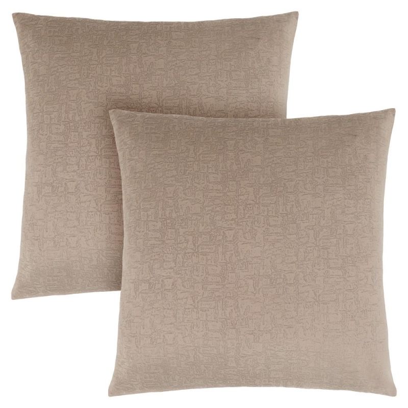 Monarch Specialties - Pillows, (Set of 2) 18 X 18 Square, Insert Included, Decorative Throw, Accent, Sofa, Couch, Bedroom, Polyester, Hypoallergenic, Beige, Modern - I-9271