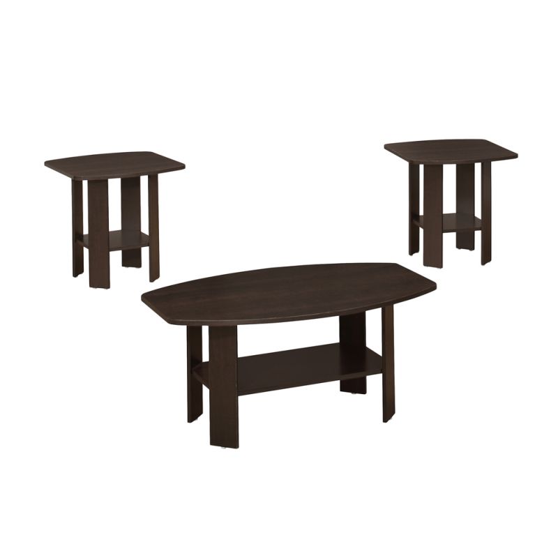Monarch Specialties - Table Set, 3Pcs Set, Coffee, End, Side, Accent, Living Room, Laminate, Brown, Transitional - I-7924P