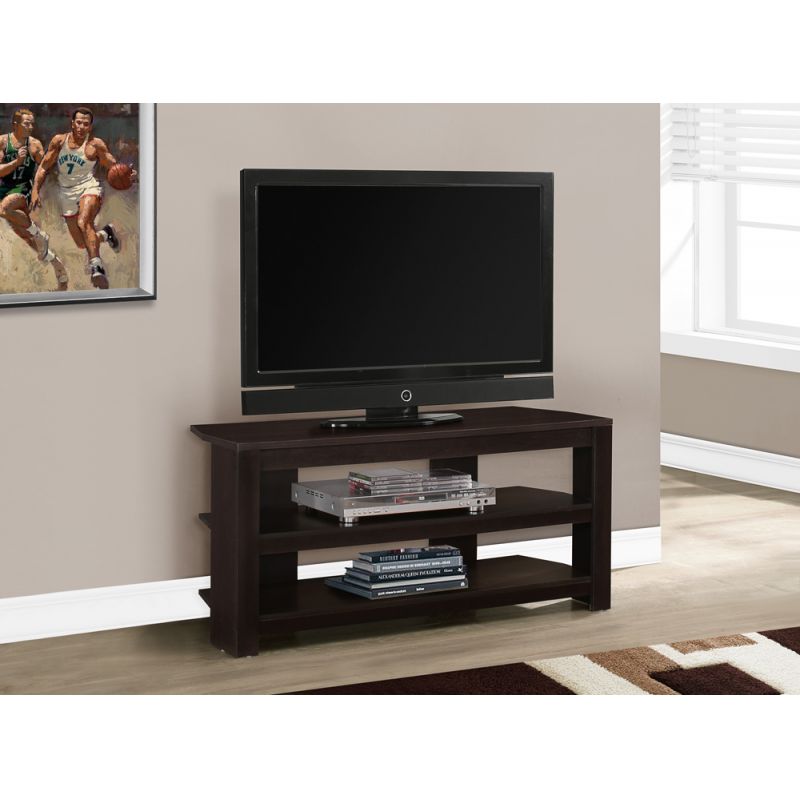 Monarch Specialties - Tv Stand, 42 Inch, Console, Media Entertainment Center, Storage Shelves, Living Room, Bedroom, Laminate, Brown, Contemporary, Modern - I-2568