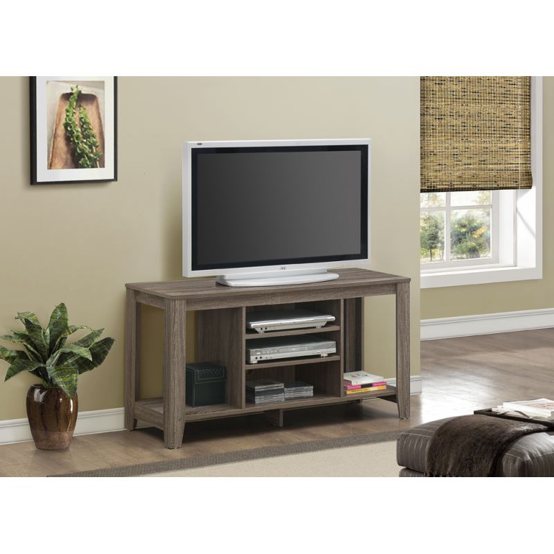 Monarch Specialties - Tv Stand, 48 Inch, Console, Media Entertainment Center, Storage Shelves, Living Room, Bedroom, Laminate, Brown, Contemporary, Modern - I-3528