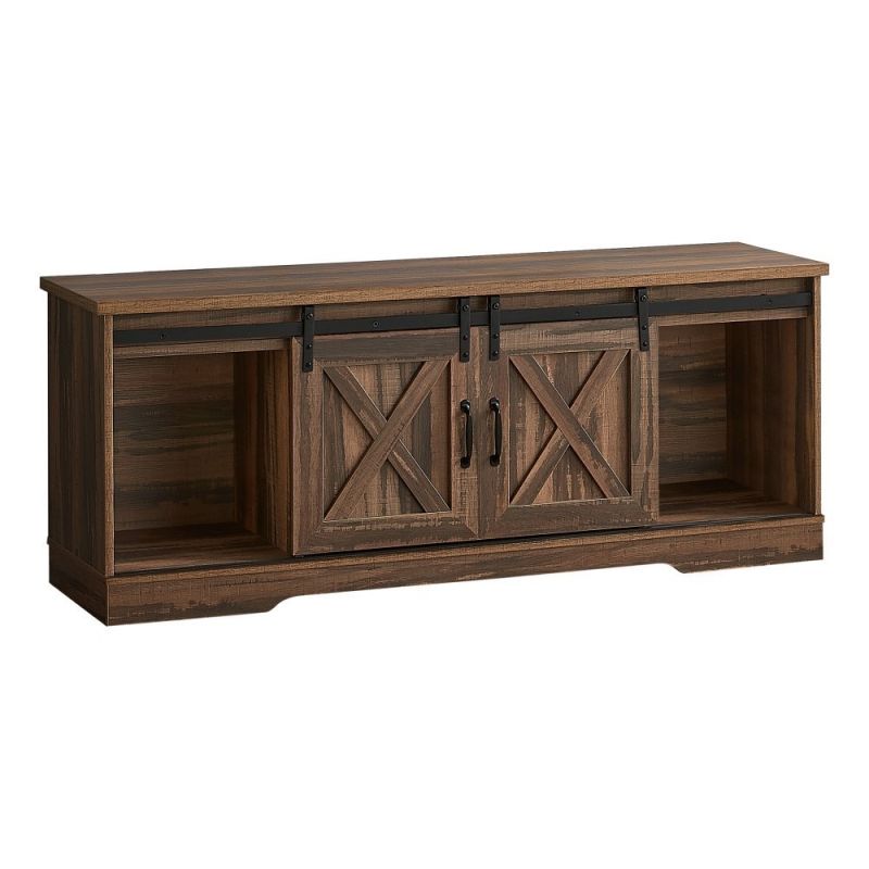 Monarch Specialties - Tv Stand, 60 Inch, Console, Media Entertainment Center, Storage Cabinet, Living Room, Bedroom, Laminate, Brown, Transitional - I-2748