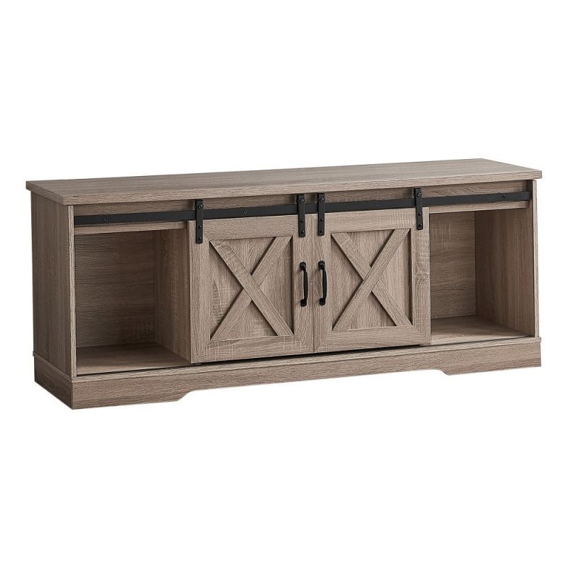 Monarch Specialties - Tv Stand, 60 Inch, Console, Media Entertainment Center, Storage Cabinet, Living Room, Bedroom, Laminate, Brown, Transitional - I-2746