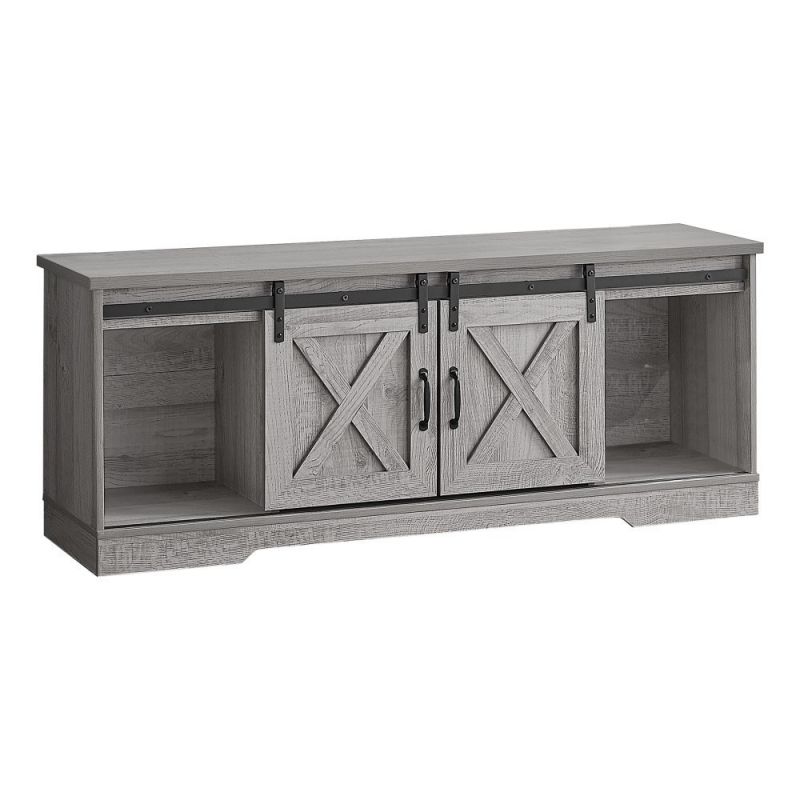 Monarch Specialties - Tv Stand, 60 Inch, Console, Media Entertainment Center, Storage Cabinet, Living Room, Bedroom, Laminate, Grey, Transitional - I-2747