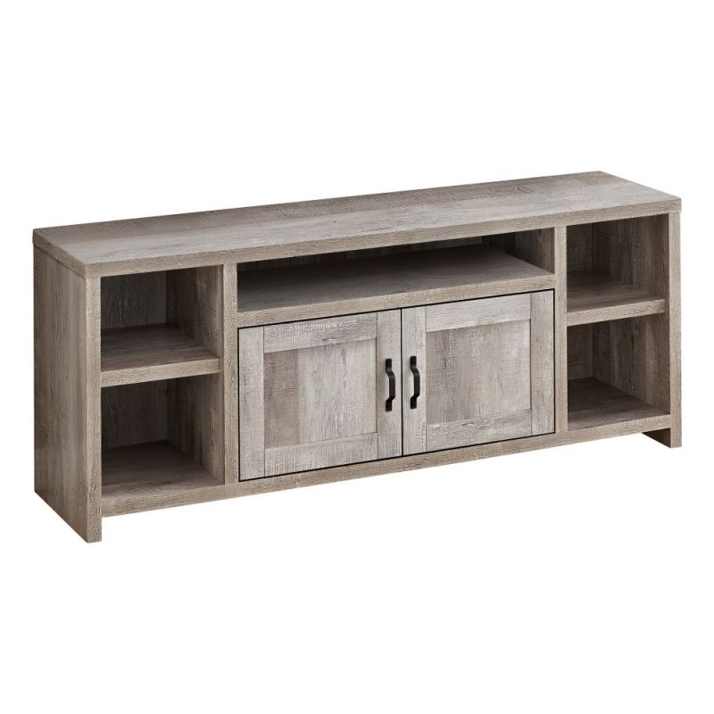 Monarch Specialties - Tv Stand, 60 Inch, Console, Media Entertainment Center, Storage Cabinet, Living Room, Bedroom, Laminate, Beige, Transitional - I-2742