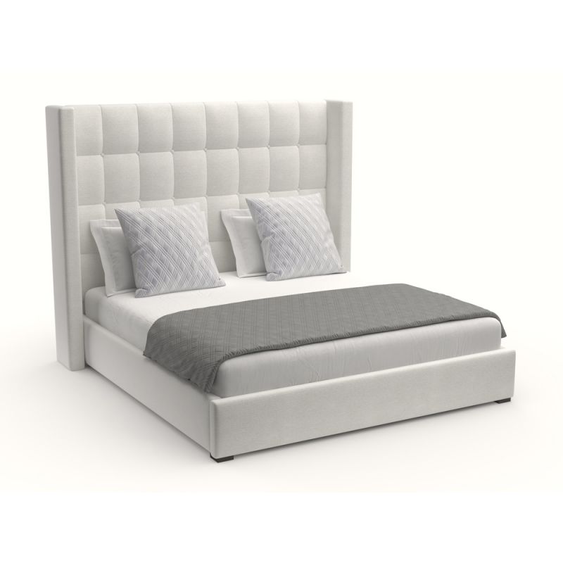 Nativa Interiors - Aylet Box Tufted Upholstered Medium California King Off White Bed - BED-AYLET-BOX-MID-CA-PF-WHITE