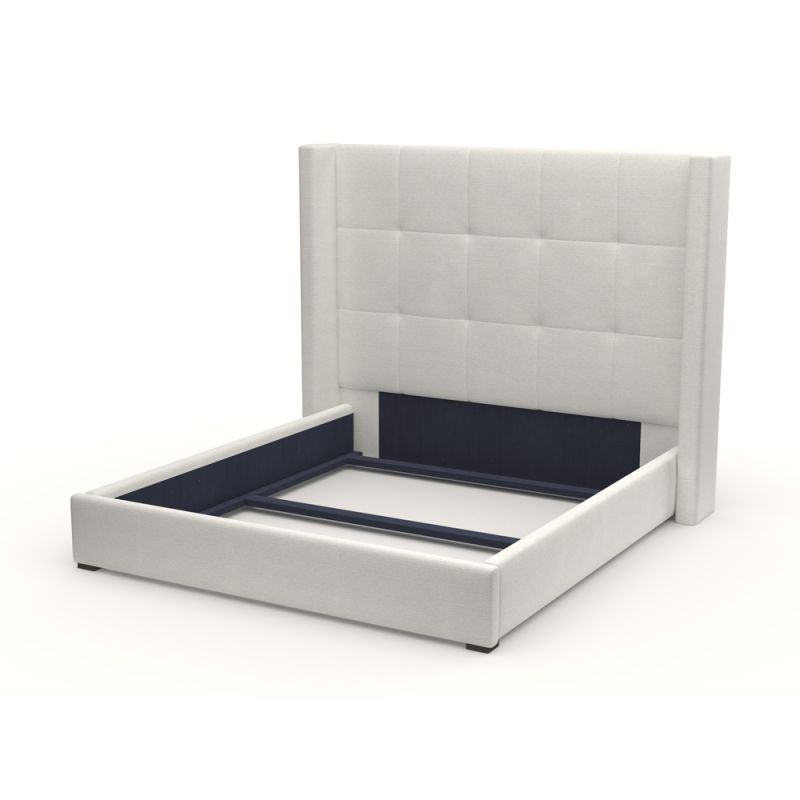 Nativa Interiors - Aylet Button Tufted Upholstered Medium King Off White Bed - BED-AYLET-BTN-MID-KN-PF-WHITE
