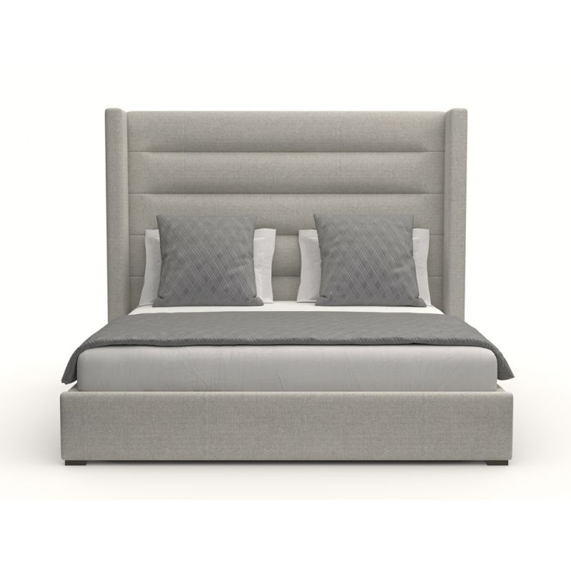 Nativa Interiors - Aylet Horizontal Channel Tufted Upholstered Medium King Grey Bed - BED-AYLET-HC-MID-KN-PF-GREY